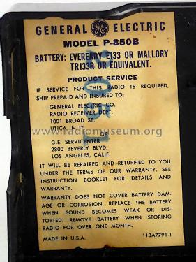 P-850B ; General Electric Co. (ID = 2699758) Radio