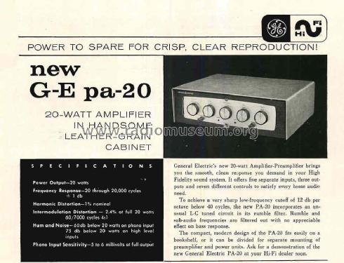 PA-20 ; General Electric Co. (ID = 2986251) Ampl/Mixer