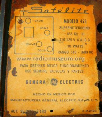 Satelite 453 Export version; General Electric Co. (ID = 1870085) Radio