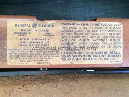 Seven Transistor P776A ; General Electric Co. (ID = 2224632) Radio