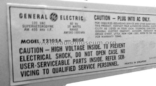 T2105A; General Electric Co. (ID = 1788426) Radio