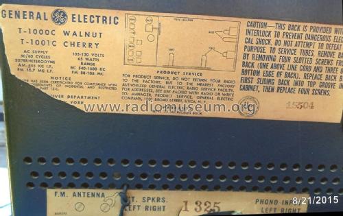 T-1001C ; General Electric Co. (ID = 1930006) Radio