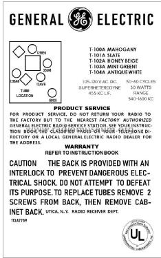 T-103A ; General Electric Co. (ID = 2789874) Radio