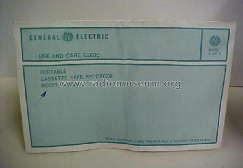 Tape Recorder 3-5010B - 3-5010 M8433; General Electric Co. (ID = 1252567) R-Player