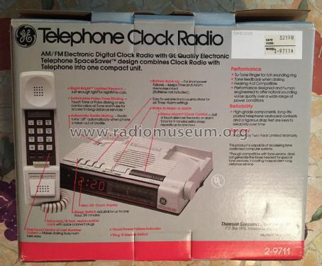 Telephone Clock Radio EA2-9711A; General Electric Co. (ID = 2859130) Radio