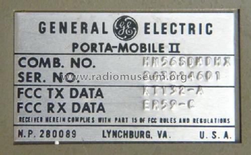 Two-Way-Radio Porta Mobile II; General Electric Co. (ID = 1313946) Commercial TRX