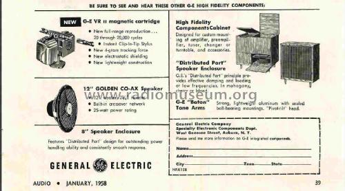 Variable Reluctance Cartridge VR II ; General Electric Co. (ID = 2986252) Micrófono/PU