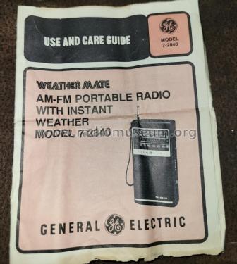 Weather Mate 7-2840B; General Electric Co. (ID = 2849763) Radio