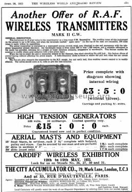 Wireless Aircraft Transmitter Mk II ; General Electric Co. (ID = 1097574) Commercial Tr