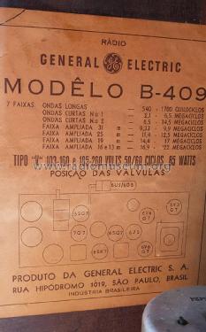 B-409; General Electric Do (ID = 2802352) Radio