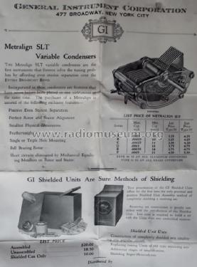 Metralign - SLT Variable Condenser 91 - Series A - F; General Instrument (ID = 1741295) Radio part