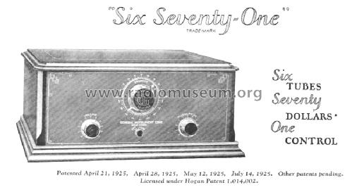SixSeventyOne ; General Instrument (ID = 1199364) Radio