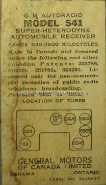 514 ; General Motors of (ID = 2916099) Car Radio