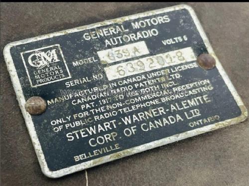 639A; General Motors of (ID = 2957661) Car Radio