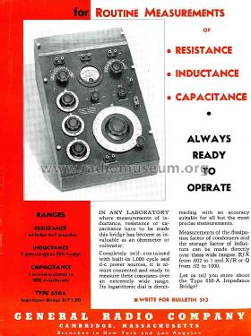 650A Impedance Bridge ; General Radio (ID = 2174449) Ausrüstung