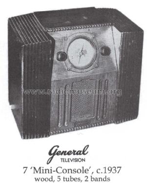 7 'Mini-Console' ; General Television (ID = 1420118) Radio