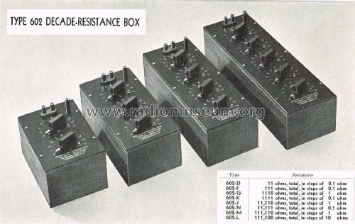 Decade Resistance Box 602-M; General Radio (ID = 1848250) Equipment