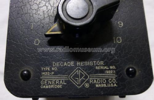 Decade Resistor 1432-U /-K /-J /-L /-Q /-T /-N /-M /-P /-Y /-X /-Z; General Radio (ID = 1460263) Equipment