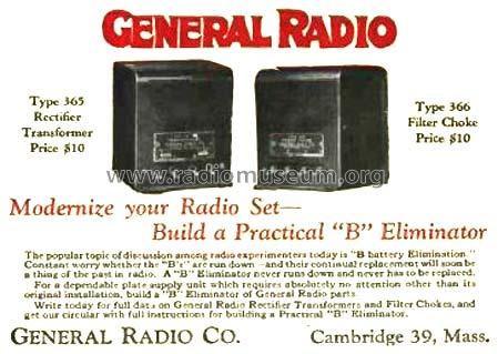 Filter Choke 366 ; General Radio (ID = 1416355) Radio part