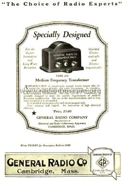 Medium Frequency Transformer 271; General Radio (ID = 1278662) Radio part