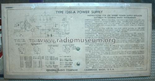 Power Supply 1261-A; General Radio (ID = 1677780) Power-S