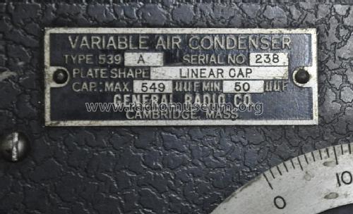 Variable Air Condenser 539A; General Radio (ID = 1690489) Ausrüstung