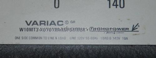 Variac Autotransformer W10MT3; General Radio (ID = 2711589) Aliment.