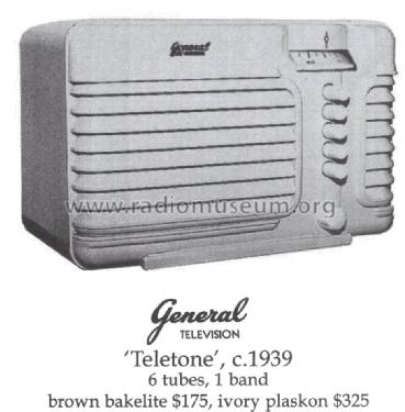 Teletone Pushbutton ; General Television (ID = 1419647) Radio