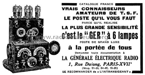 Poste à 6 lampes forme piano ; GER G.E.R, La (ID = 2317403) Radio