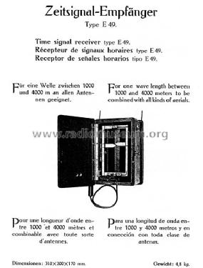 Zeitsignalempfänger E49b; Gesellschaft für (ID = 536516) Radio