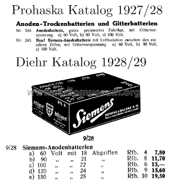 Anoden-Batterie Rfb 4; Gesellschaft für (ID = 2689180) Strom-V