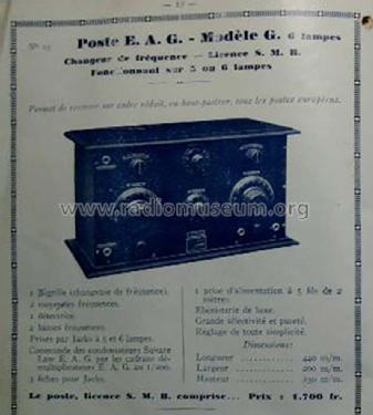 Modèle G ; Ginouvès, Éts. (ID = 2530922) Radio