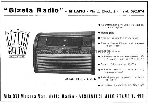 OE864; Gizeta Radio; Milano (ID = 1575415) Radio