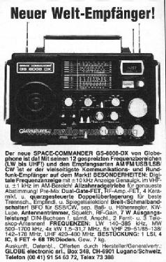 Globephone Space Commander GS-8008 DX; Globe Electronic SrL (ID = 484818) Radio