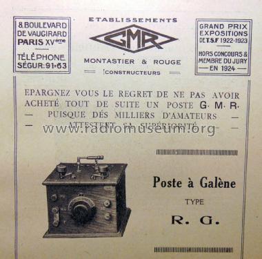 Poste à Galène RG; GMR G.M.R., Georg, (ID = 2162997) Detektor