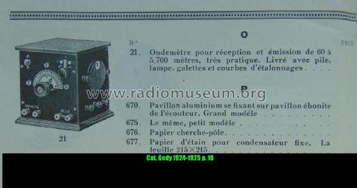 Ondemètre No. 21; Gody, Abel; Amboise (ID = 2186174) Equipment