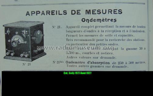 Ondemètre No. 21; Gody, Abel; Amboise (ID = 2186186) Equipment