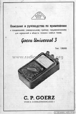 Universal 3 T.126203; Goerz Electro Ges.m. (ID = 549045) Equipment