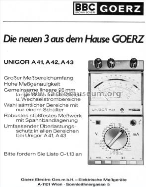 Unigor A41; Goerz Electro Ges.m. (ID = 1004034) Equipment