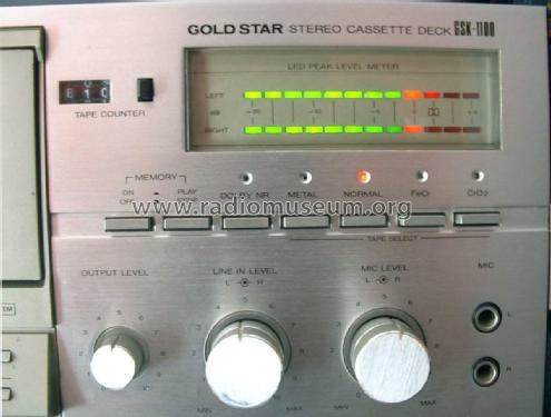 Stereo Cassette Deck GSK-1100; Gold Star Co., Ltd., (ID = 1740482) R-Player