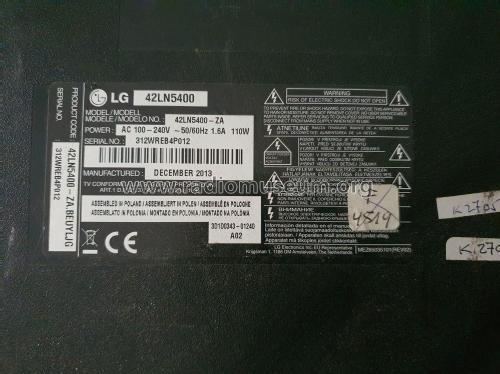 TV FULL HD 42LN5400; Gold Star Co., Ltd., (ID = 3018711) Televisore