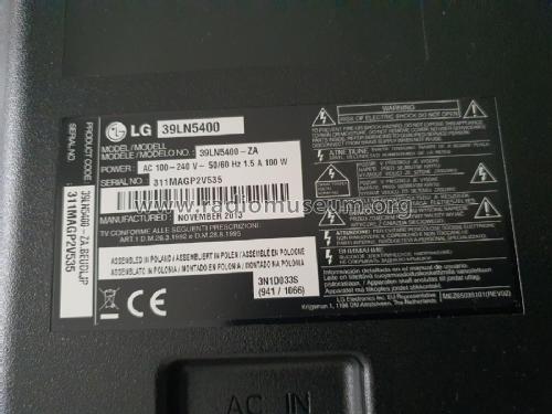 TVC LED 39LN5400; Gold Star Co., Ltd., (ID = 2906866) Television