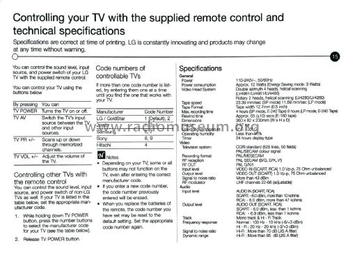 Video Recorder LV4260; Gold Star Co., Ltd., (ID = 2297083) R-Player