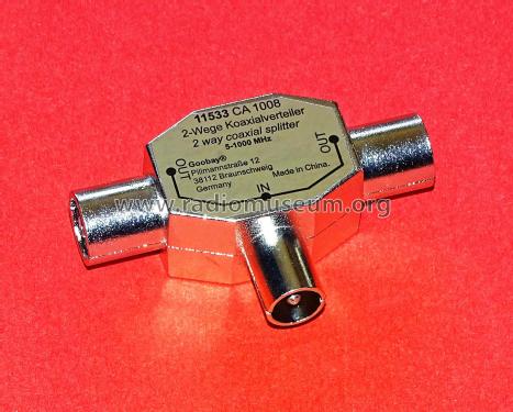 2-way coaxial splitter - 2-Wege Koaxialverteiler 11533 CA 1008; Goobay, Wentronic; (ID = 3078096) Radio part