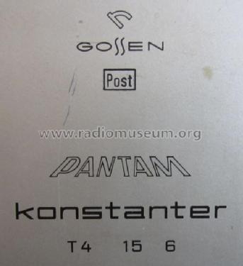 Pantam konstanter T4 15 6 Post; Gossen, P., & Co. KG (ID = 1731271) Equipment