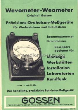 Wevometer ; Gossen, P., & Co. KG (ID = 1266973) Equipment