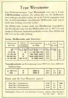 Wevometer ; Gossen, P., & Co. KG (ID = 1266974) Equipment