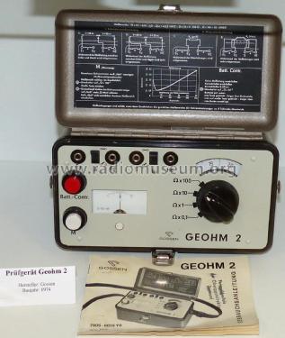 Widerstandsmessgerät Geohm 2; Gossen, P., & Co. KG (ID = 1845681) Ausrüstung