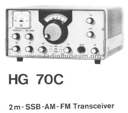 2m-SSB-AM-FM Transceiver HG 70C; Götting & Griem, (ID = 1235293) Amat TRX