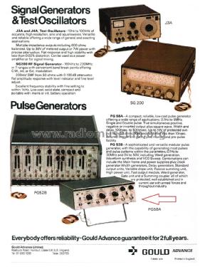 Pulse Generator PG58A; Gould Advance Ltd.; (ID = 2781892) Equipment
